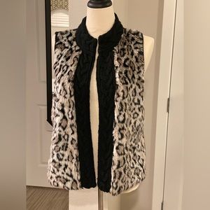 Chicos size 2  faux cheetah or leopard print fur vest